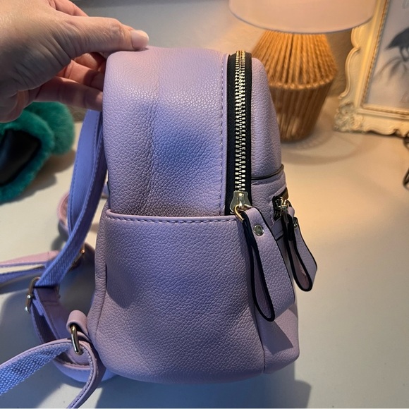 Stylish Vegan Lavender Backpack with Front Zipper main image 11